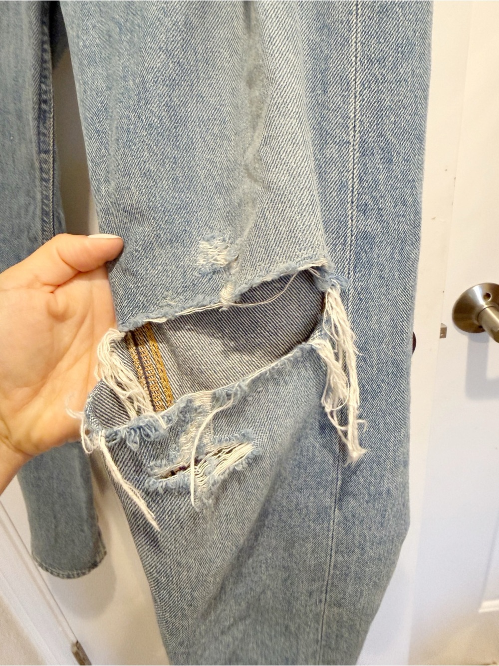 AGOLDE Jamie High Rise Classic Jeans Distressed Dakota Wash size 24 - Picture 5 of 9